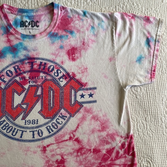 AC/DC For Those About to Rock We Salute You Tie Dye Graphic Short Sleeve Large - Picture 3 of 8